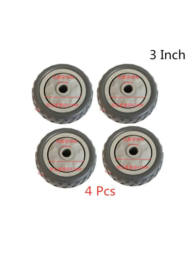 

(4 Packs)3 Inch Polyurethane Gray Hot Single Wheel Wear Resistant Cart Double Bearing