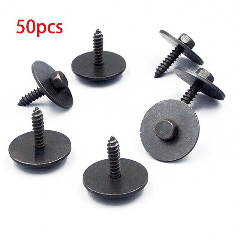 2019900536 50Pcs Undercar Engine Shield Sheet Screw Fit for Mercedes Benz Black