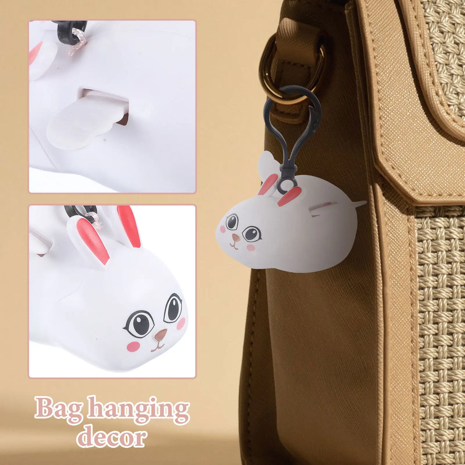 

Wing Rabbit Keychain Cute Decorative Bag Pendant Car Key Ring Desktop Ornament for Birthday Valentine Christmas Gift Lovely