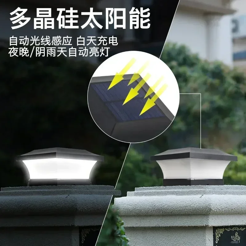 T-SUNRISE 1pc/2pc/4pcs Solar Light Fence Light IP65 Outdoor Solar Lamp For Garden Decoration Gate Courtyard Cottage Solar Lamp