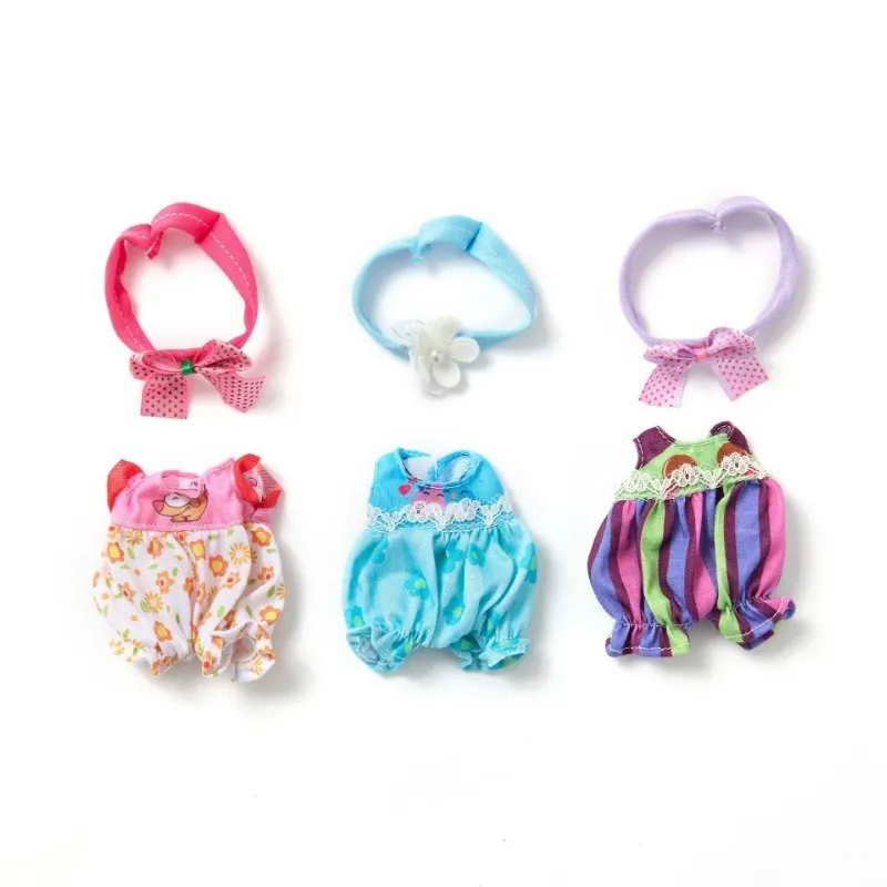 

6-inch mini rebirth doll clothes, 15 cm realistic doll summer outfit accessories