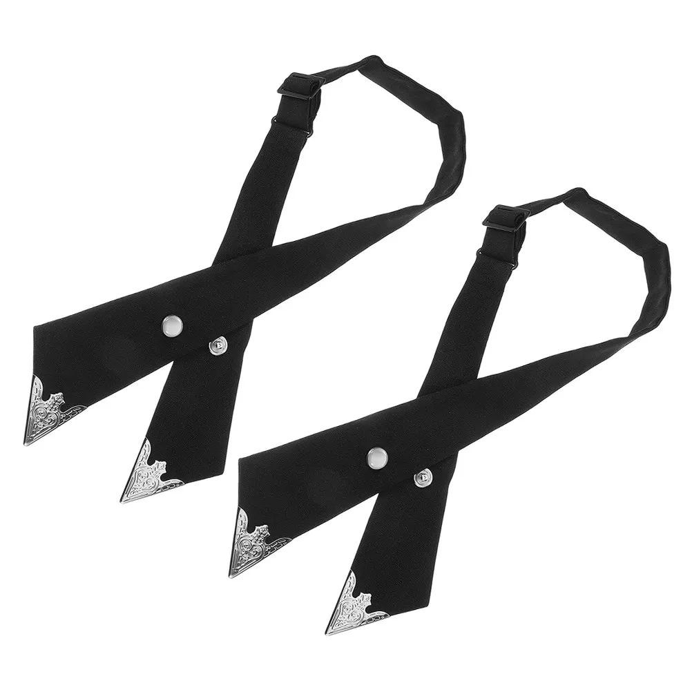 2Pcs Black Cross Bow Tie Adjustable Pre Tied Necktie School Uniform Accessories for Men Women Women Tie Womens
