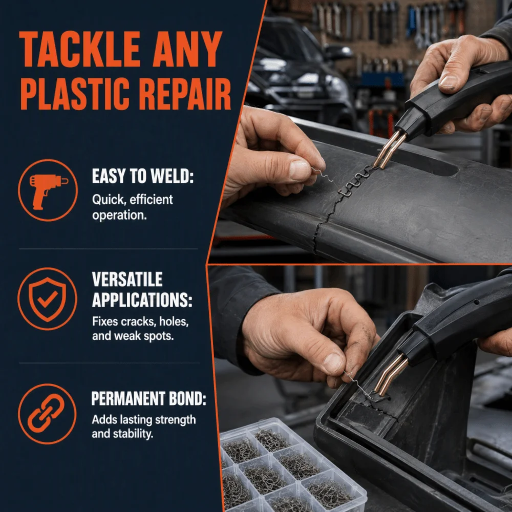 3000PCS Stainless Steel Plastic Welding Staples High Toughness Versatile Hot Stapler Kit Bumper Repair Nails