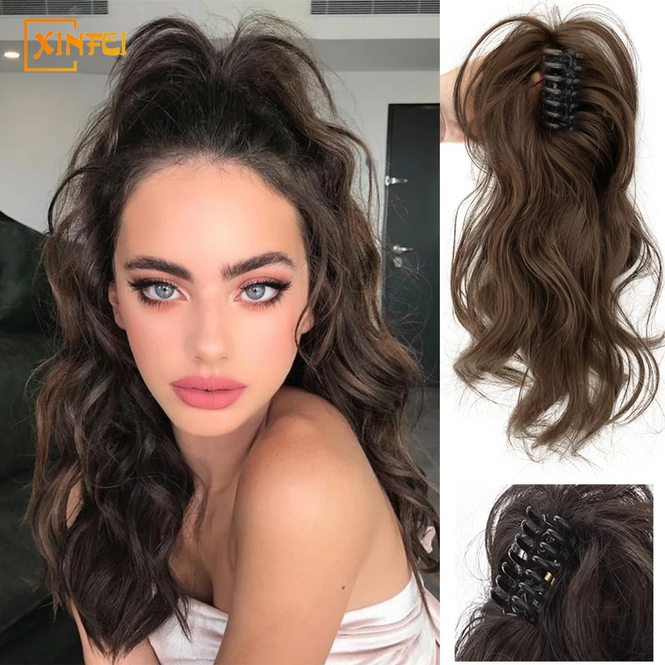 

Synthetic Wig 14 inch Curly Hair Waterfall Gripping Clip Type Fluffy High Ponytail Sweet And Cool Spicy Girl Wig Braid