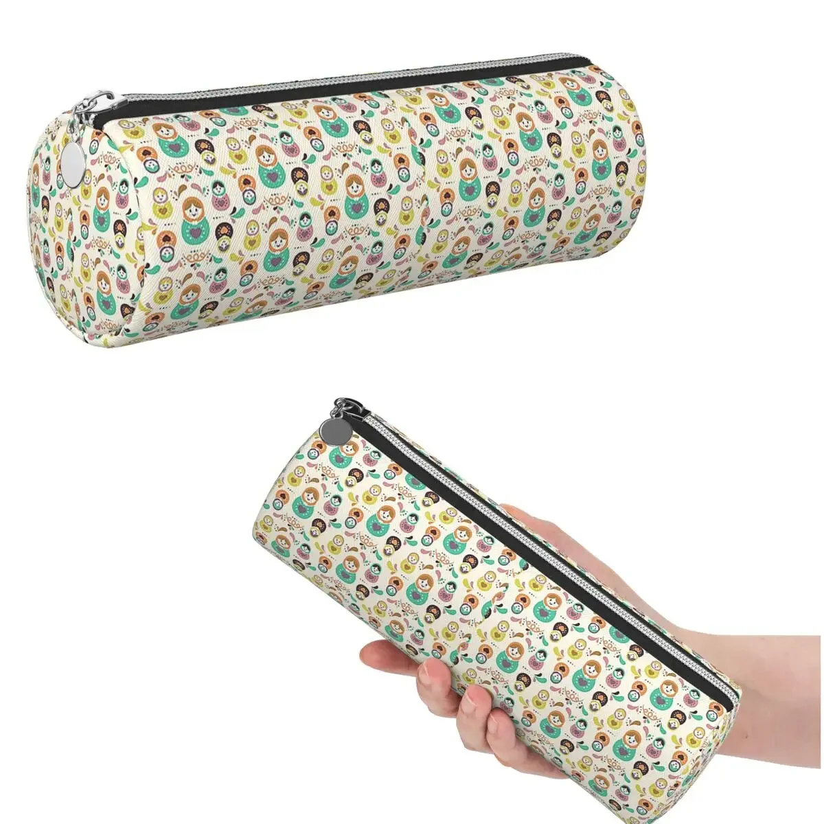 Matryoshka Pattern Pencil Case for Kids Gifts Cylinder Pen Box Pencil Bag Pencil Pouch