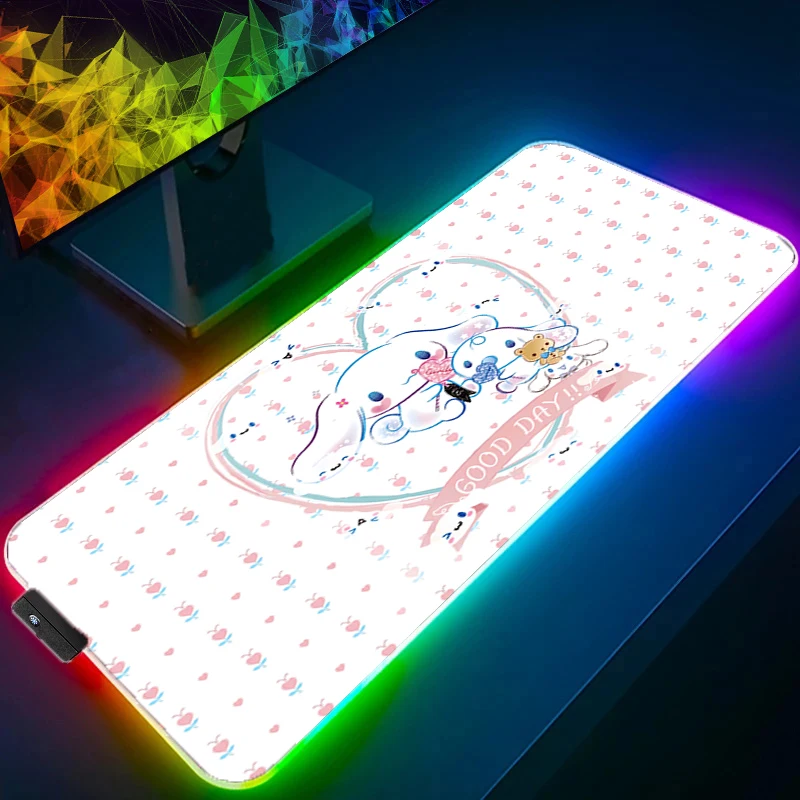RGB Muismat C-cinnamoroll Groter 900x400 Backlight Snelheid Pc Computer Toetsenbord LED Bureau Mat Gaming Accessoires Anime mousepad