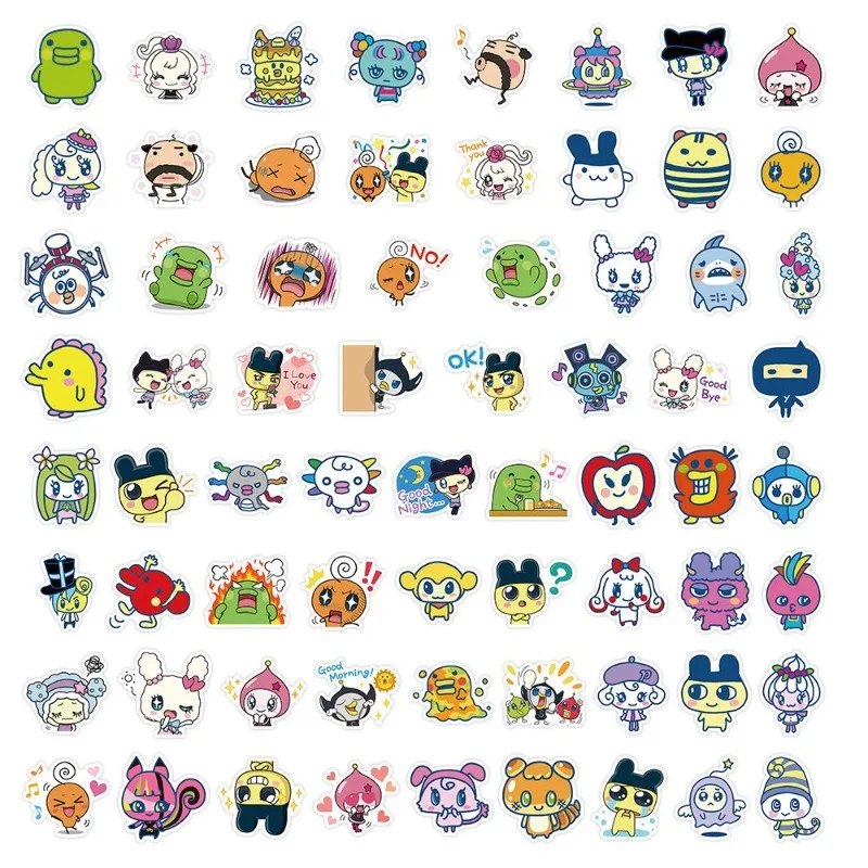 Japanese Tamagotchi Stickers Electronic Pet Mametchi Kuchipatchi Fun Graffiti Vinyl Decals for Water Bottle Laptop Phone Case view 5
