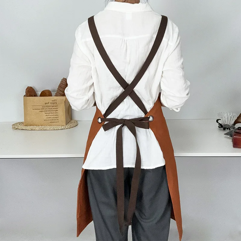 Multi Pocket Tool Apron Cotton Garden Art and Culture Stylist Barista Work Clothes Apron Customized Logo