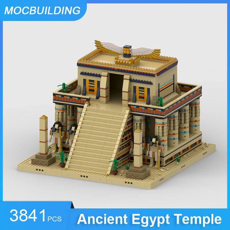MOC ブロック古代エジプト寺院村ジオラマモジュール建物 DIY 組み立てるレンガ建築ディスプレイコレクションおもちゃギフト