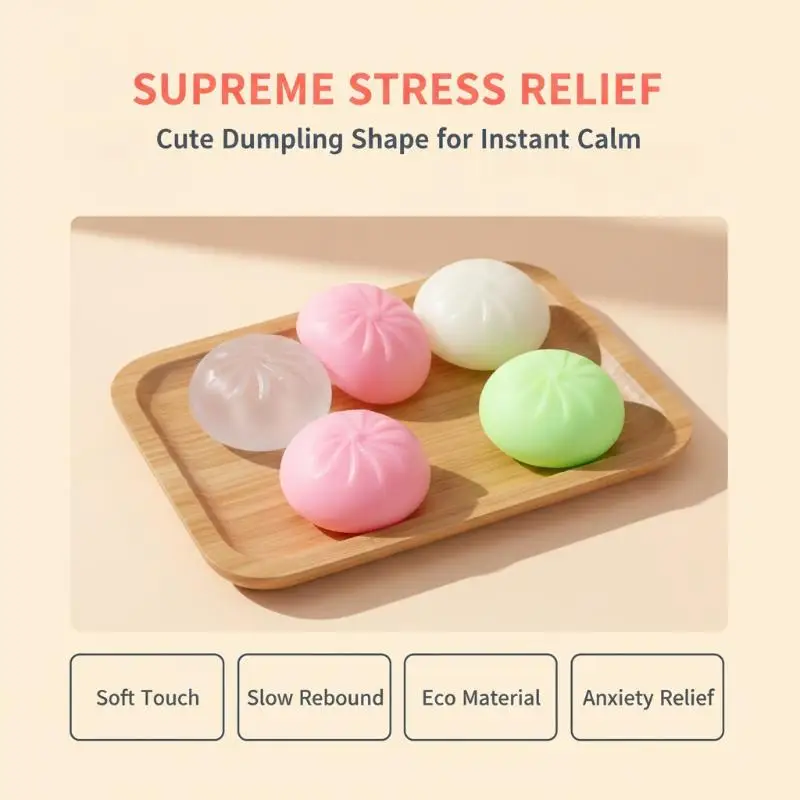 Realistic Simulation Bun Squeeze Fidget Toy with Plug DIY Empty Skin Portable Stress Relief Toy for Office Workers Students
