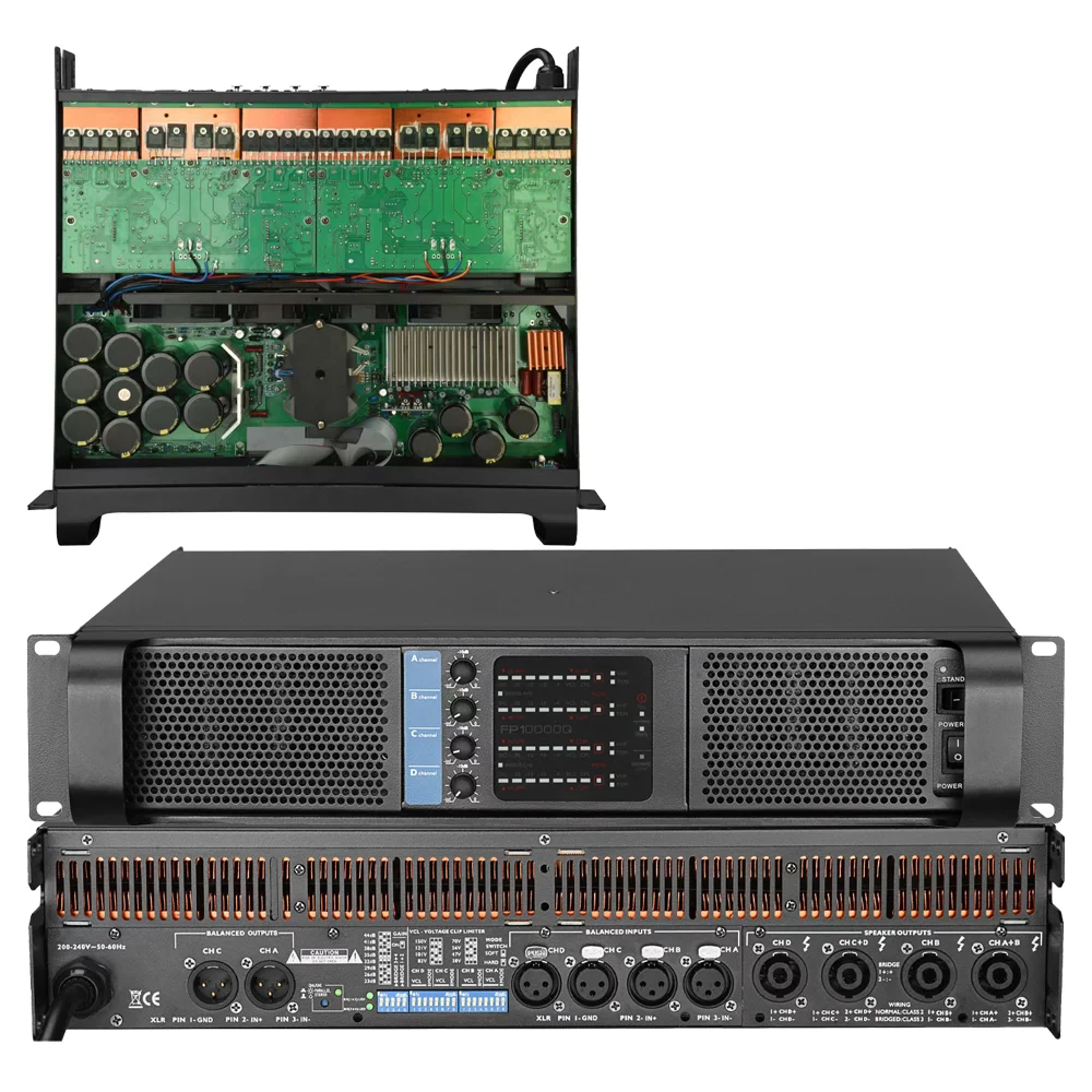 FP10000Q Wzmacniacz mocy dźwięku 4 kanały 4x1350W 10000 W do występów na żywo Profesjonalny dyskoteka Dj Audio Liniowe głośniki Subwoofery Przedwzmacniacz FP20000Q 4X2350W Wzmacniacz dźwięku — zdjęcie 2