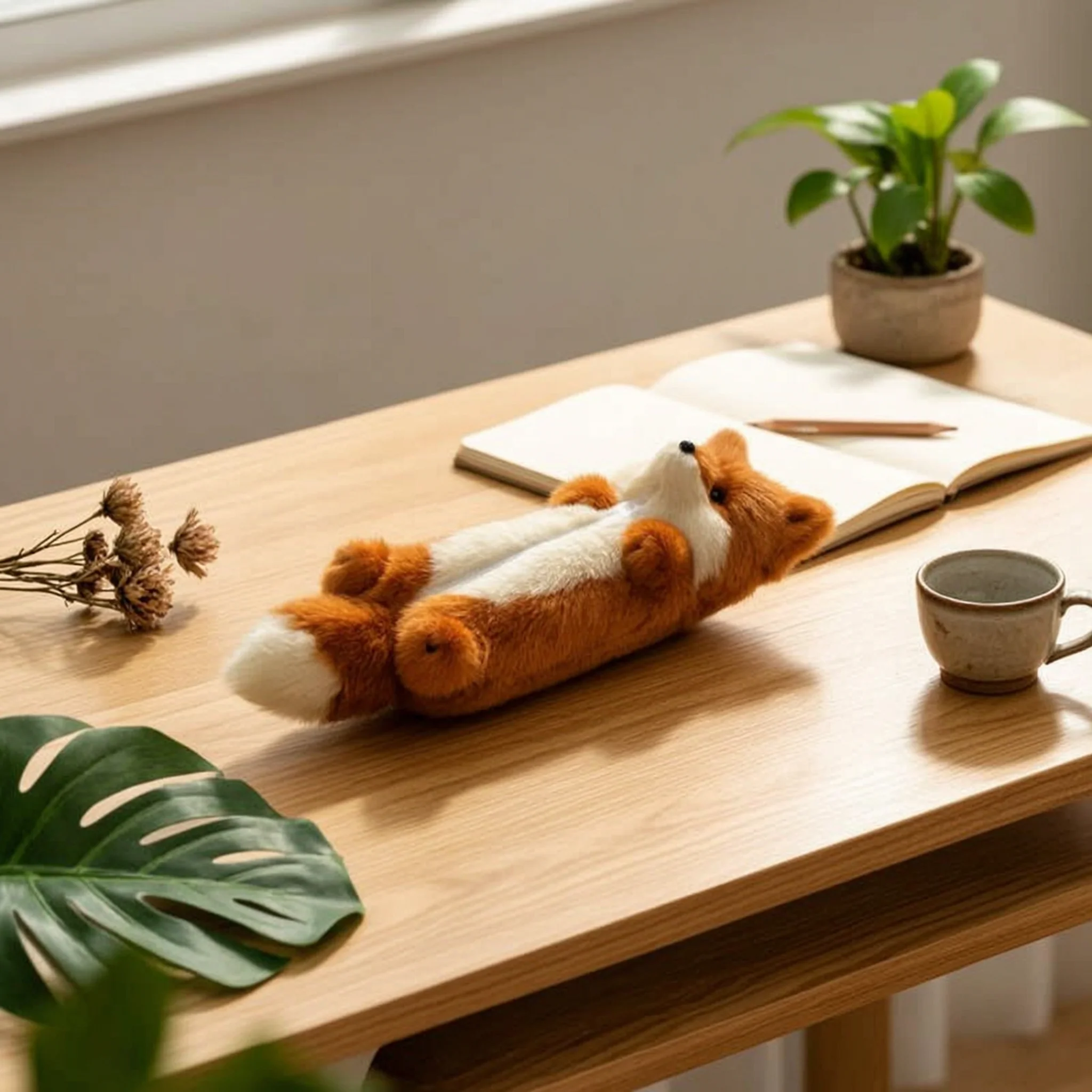 Animal Writing Instrument Case Faux Faux Hair Fuzzy Animal Case Cute Creature Pouch Fuzzy School Supply Large Capacity