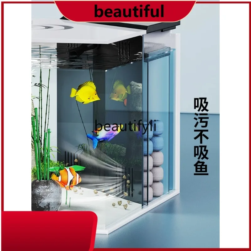 

2024 new acrylic desktop light luxury high-end corner fish tank h