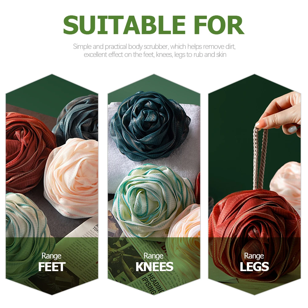 

4Pcs Shower Body Cleaning Balls Colorful Reusable Mesh Bath Loofahs Exfoliating Scrubber for Women Men Shower Loofah