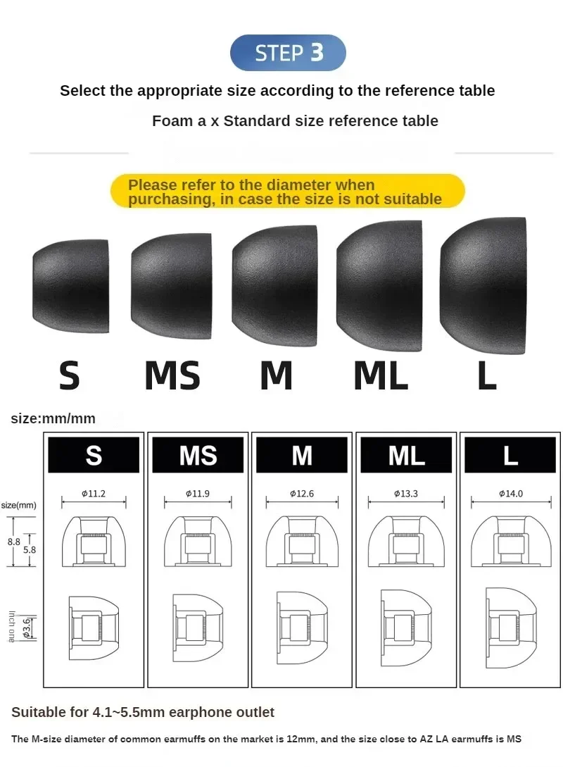 AZLA SednaEarfit Foamax Memory Sponge Ear Tips For Sony XM5 Buds2Pro IE600 QDC Filter Soundproofing Low Frequency