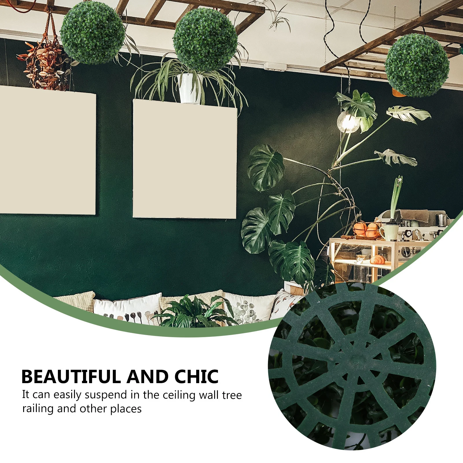 

1pc Safe Plastic Material Long-Term Use Home Wedding Party Decoration Hanging Plant Decorative Grass Ball Simulated Plant Ball