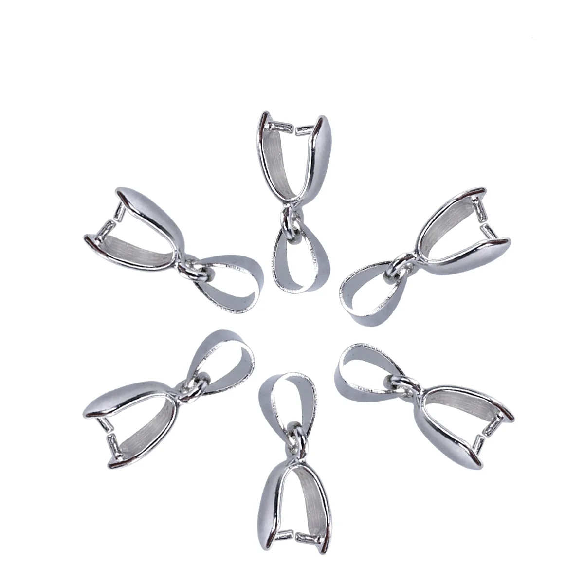 

100 Pcs Necklace Pinch Melon Seed Buckle Accessories Jewelry Findings Connector Silver
