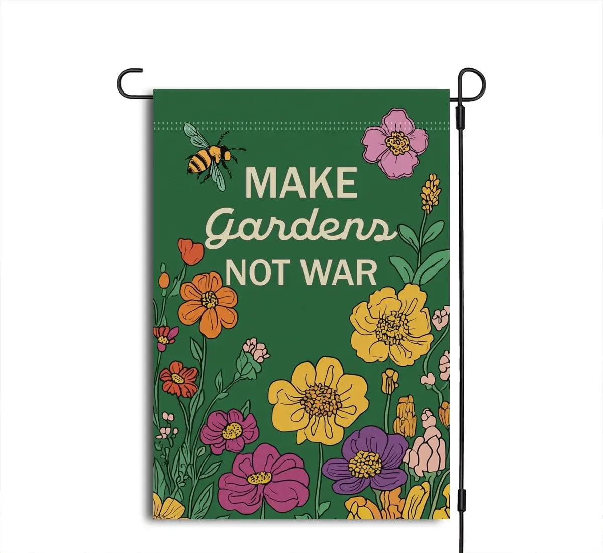 Peace Garden Flag, Cool Garden Flag, Community Garden Flag, Democrat Garden Flag, Flower Art Garden Flag, Make Gardens Not W SSL