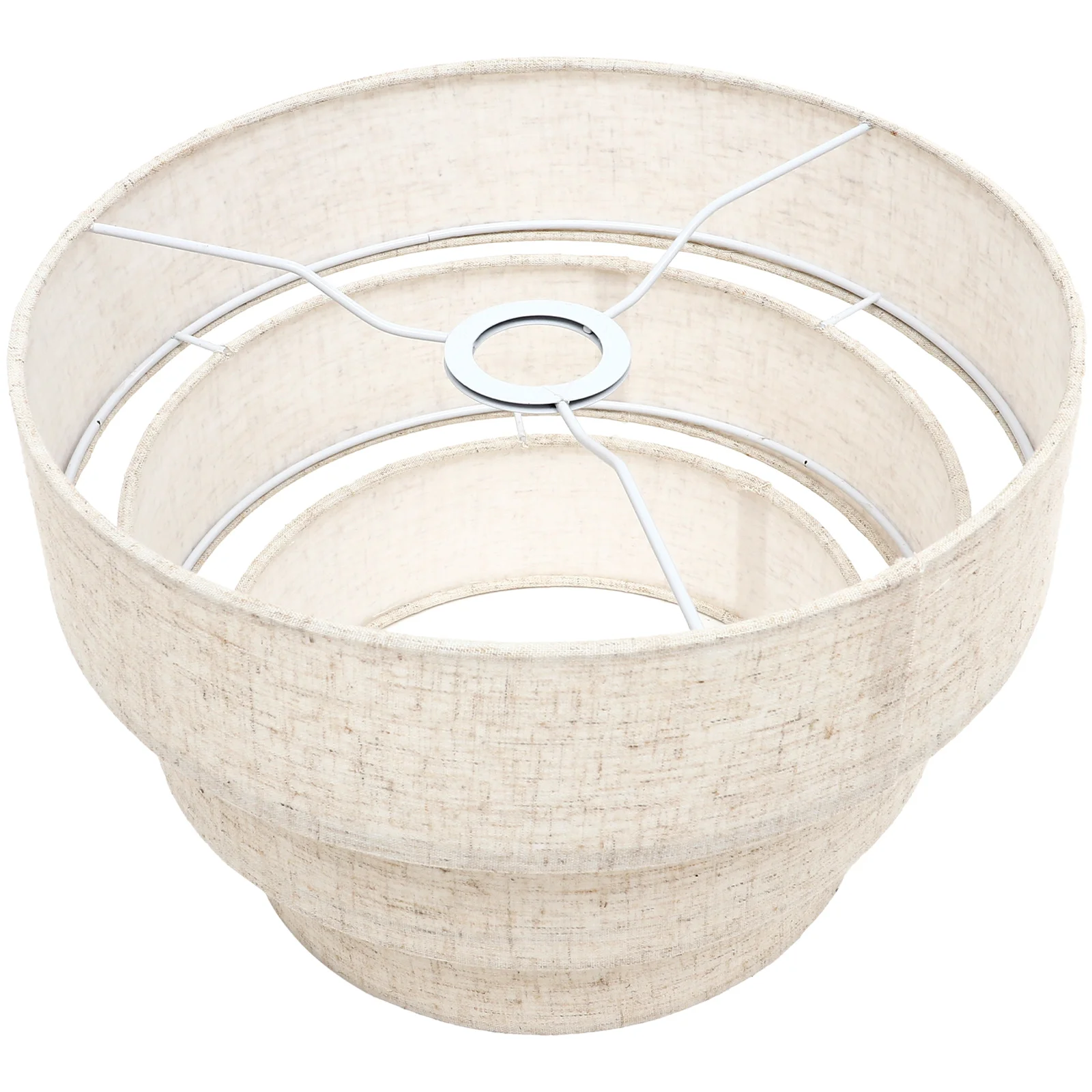 

Extra Large 3-Tier Linen Hanging Lamp Shade Modern Layered Design for Pendant Floor Ceiling Lamps Durable Metal Frame Lamp Shade
