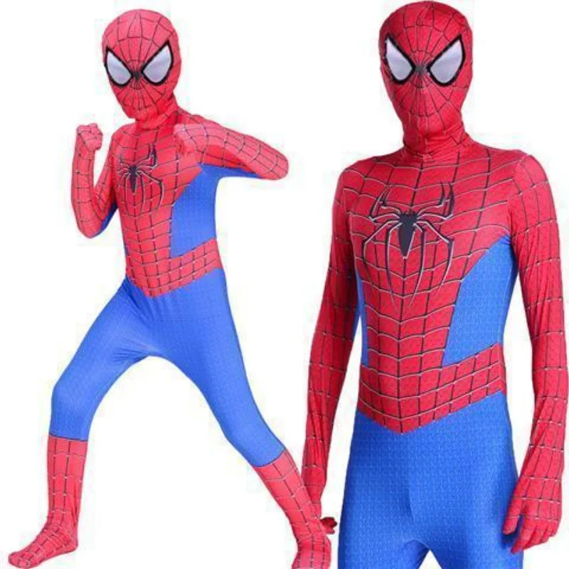 Kids Spiderman Costumes Superhero Miles Spider Man Cosplay Jumpsuit Bodysuit Zentai Launcher Halloween Costumes for Kids Adult