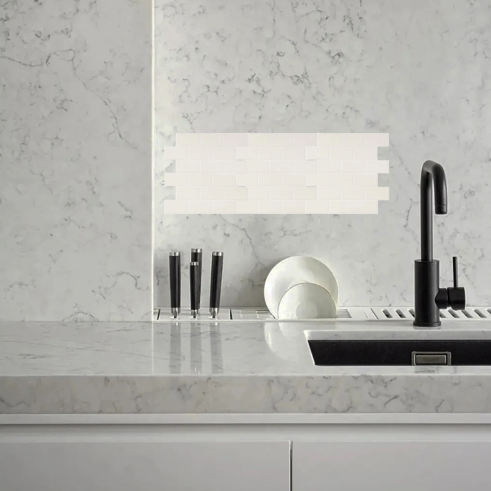 

6Pcs 30x30cm Peel and Stick Tile Stickers Kitchen Backsplash Waterproof PVC Wall Decals Floor Decorative Self-Adhesive Bathroom