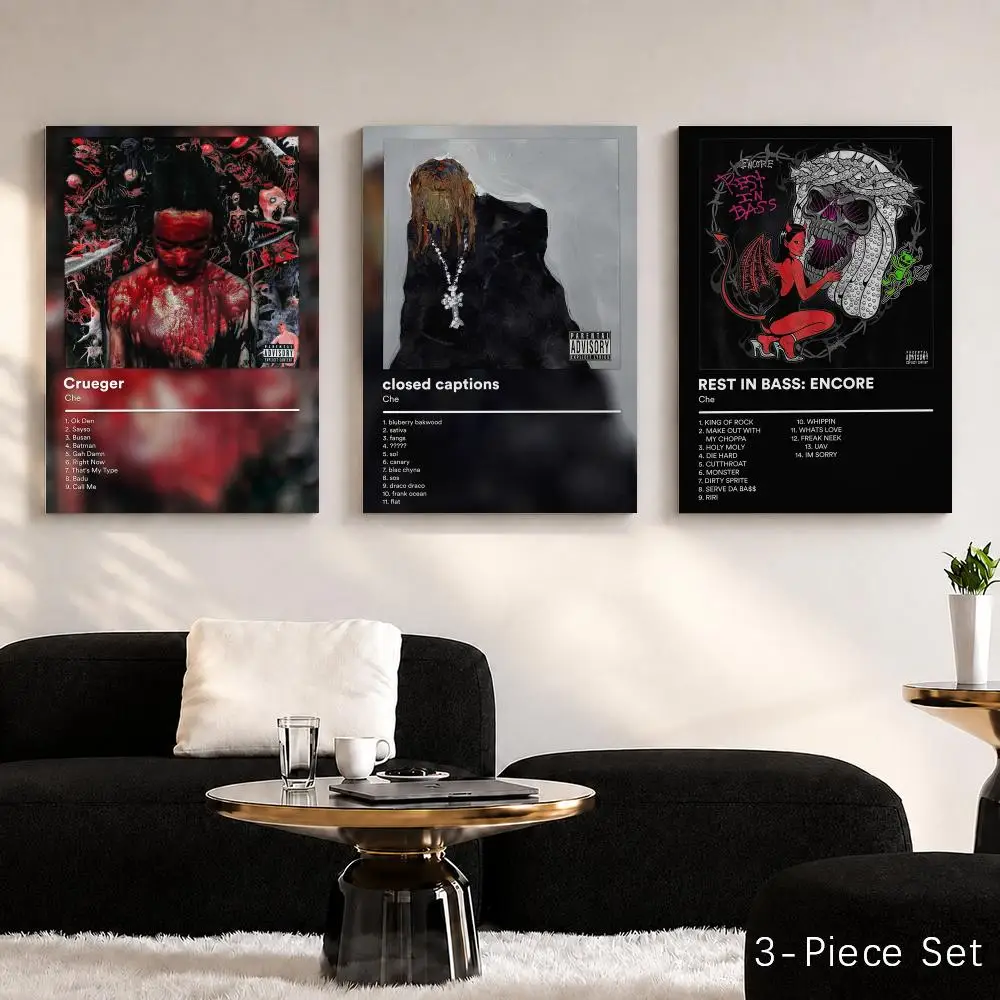 Famous Rapper C-Che Framed Wall Painting Canvas Poster Wall Art HD Print Home Decor Room Decoration Artwork Gift Wood Frame