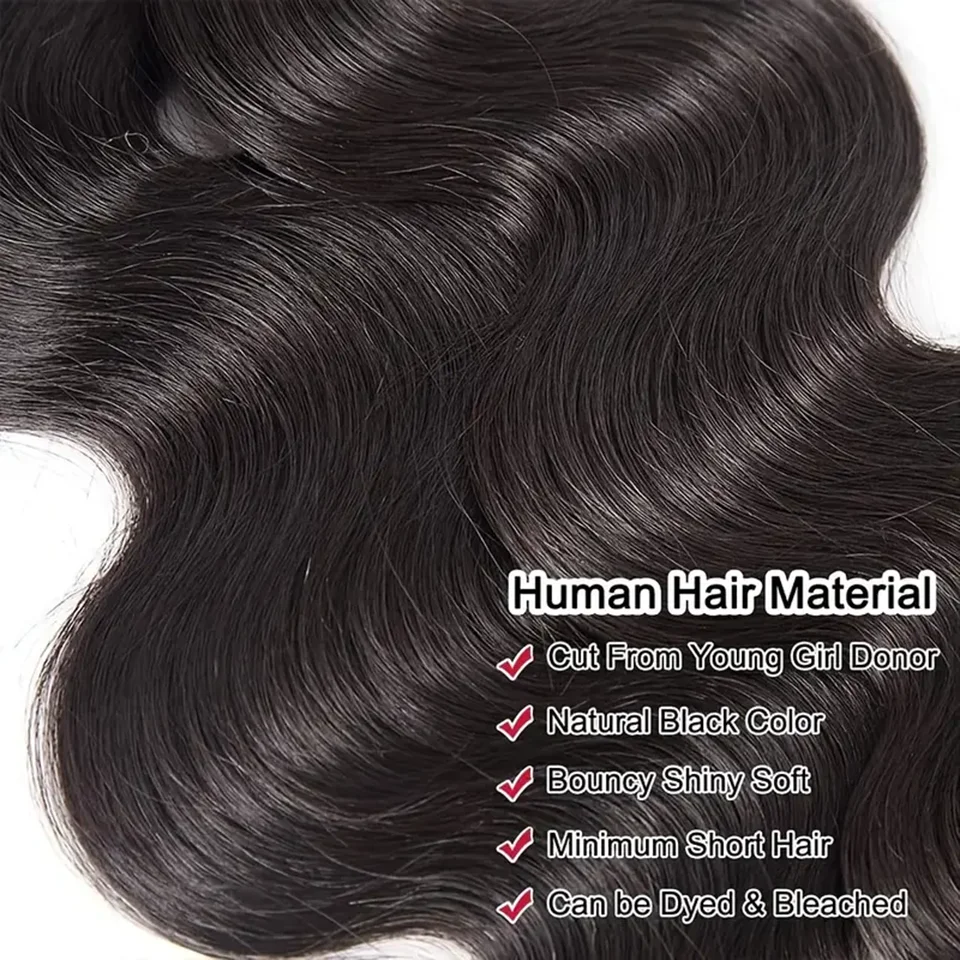 1/3/4/حزمة 30 32 34 36 بوصة الجسم موجة حزم الشعر البشري حزمة البرازيلي شعر مموج نسج حزم ريمي وصلة إطالة شعر طبيعي
