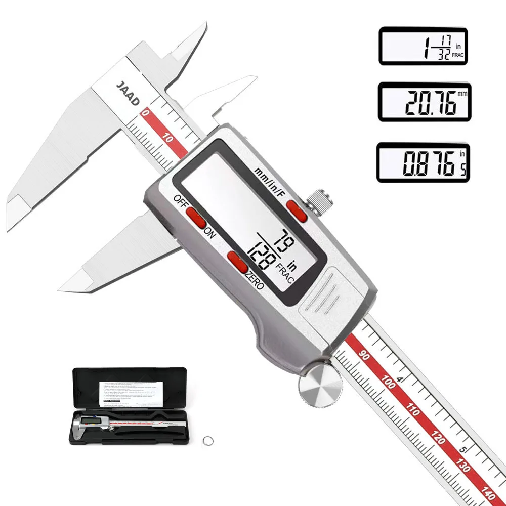 150 مللي متر فرجار رقمي كسر من الفولاذ المقاوم للصدأ/مم/بوصة 0.01 مللي متر دقة عالية لقياس المكونات الميكانيكية