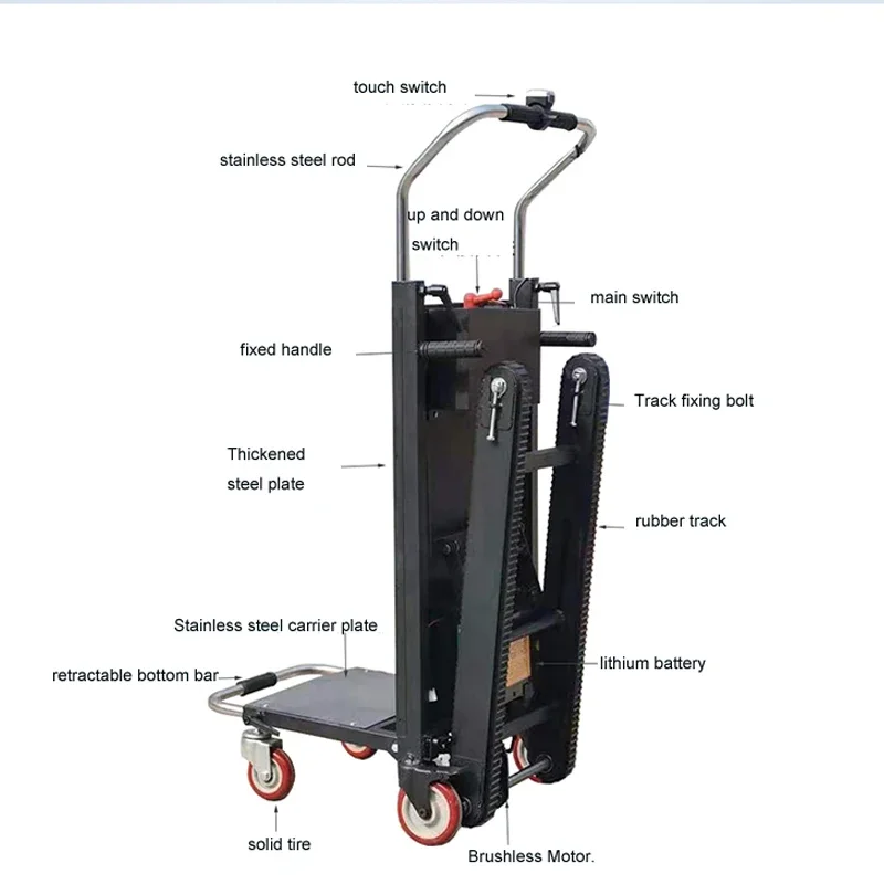 Foldable Crawler-type Electric Stair Climber Silent Truck Labor-saving Stair Climbing Artifact Home Appliance Up Down Trolley