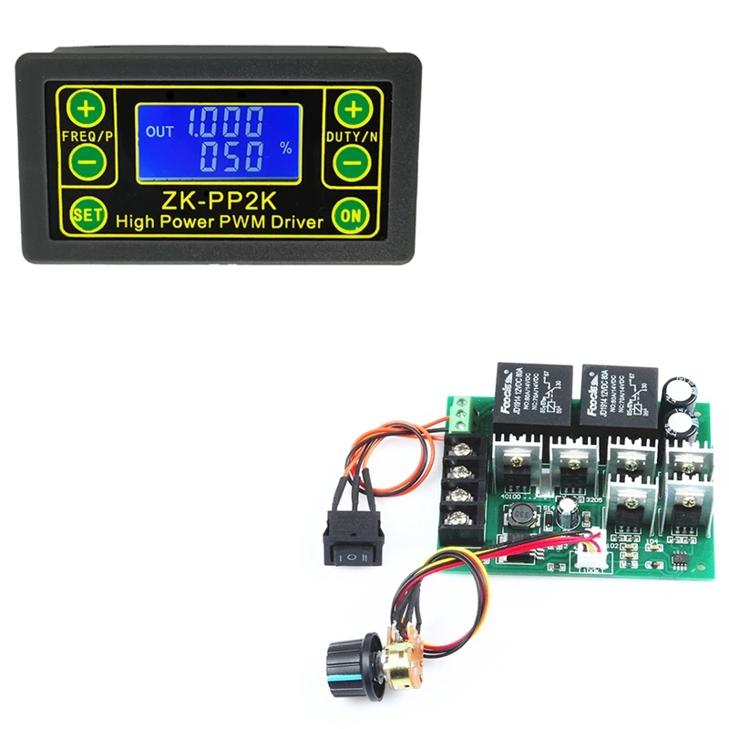 1 Pcs Pwm PWM ควบคุมความเร็วอิเล็กทรอนิกส์ Governor & 1 Pcs ZK-PP2K PWM DC 3.3-30V 12V 24V Motor Speed Controller