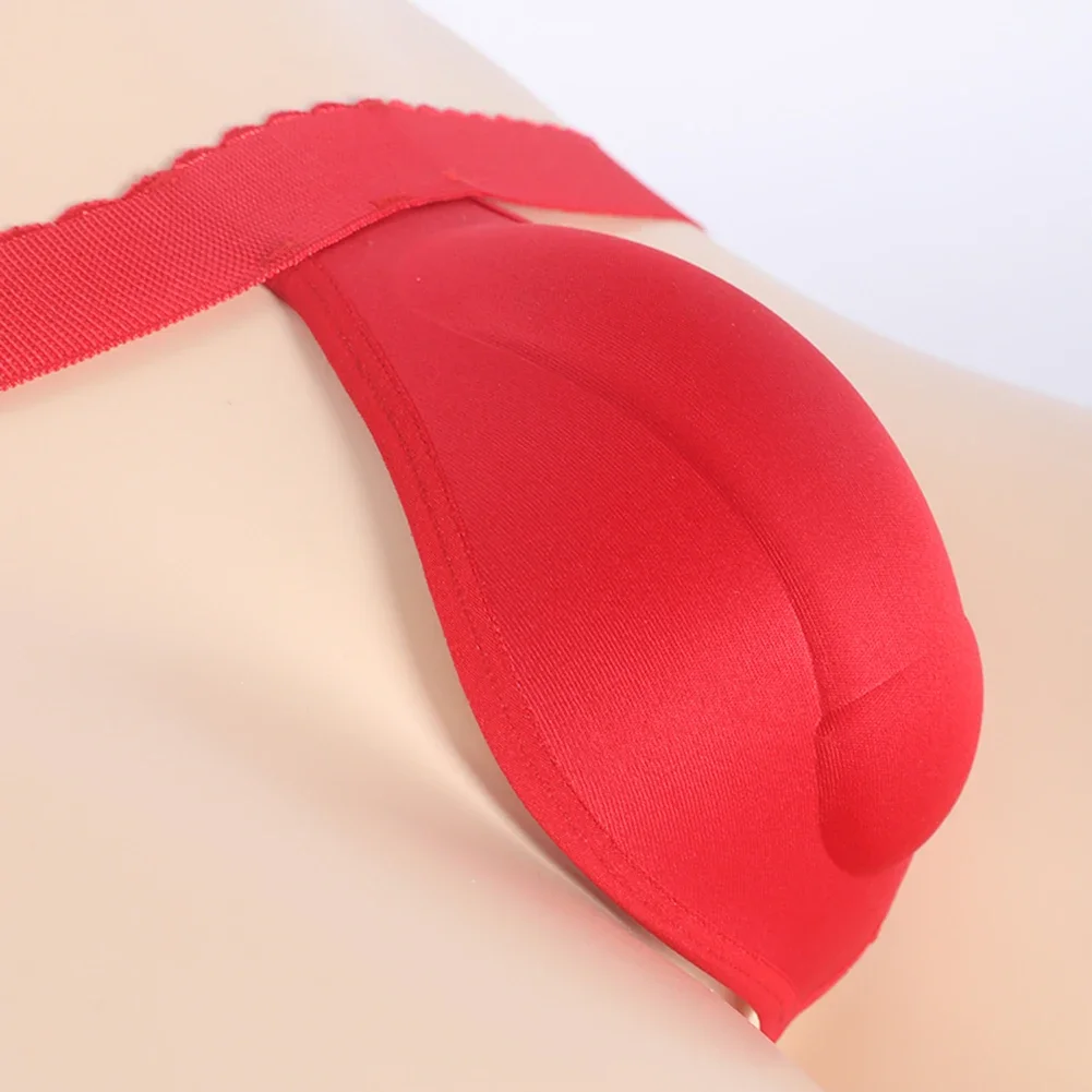 Sous-vêtements 3D Cup pour hommes, sous-vêtements, string, agrandissement, coussin en éponge, tongs sexy, évider, fesses exposées, string, caleçons