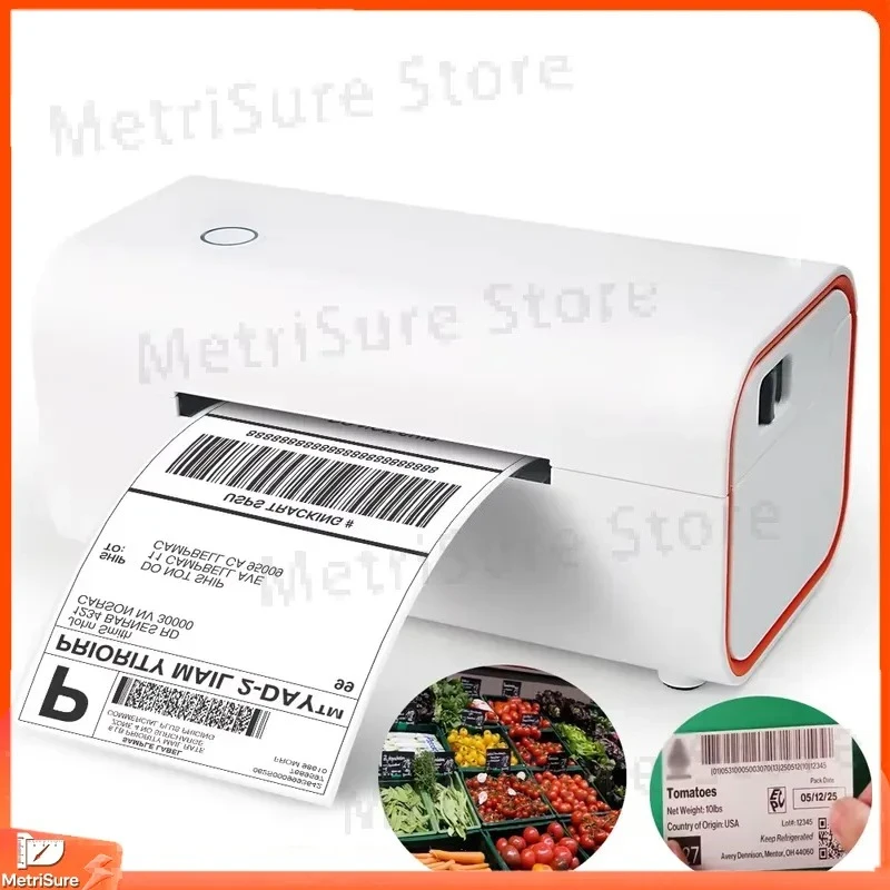 WiFi Direct Thermal Label Printer 108mm for Shipping Labels Barcode Stickers Office Warehouse Logistics Portable Desktop