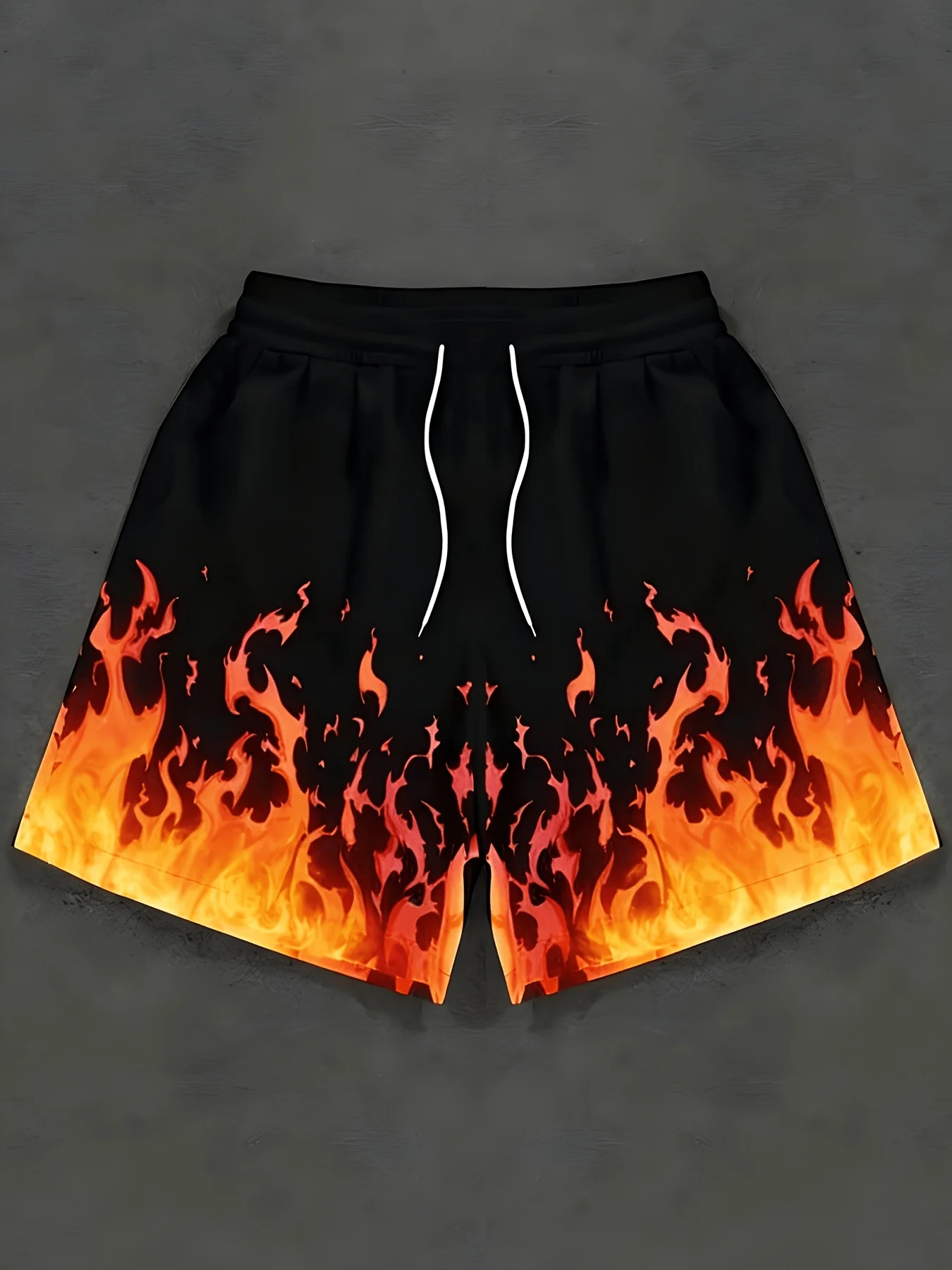 Classic Flame Cool 3D-gedruckte Herren-Shorts, Damen- und Kinder-Shorts, lockere, lässige Sommer-Strandshorts, lustige Sport-Shorts für Paare – Detail 6