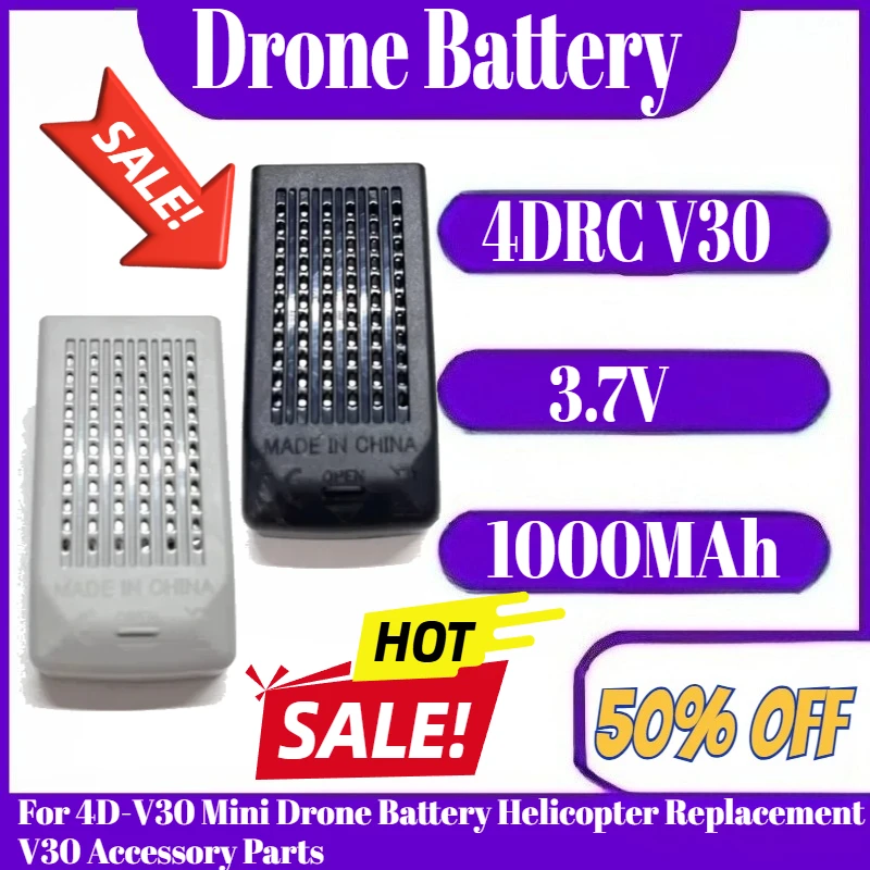 

4DRC V30 Battery 3.7V 1000MAh For 4D-V30 Mini Drone Battery Helicopter Replacement V30 Accessory Parts