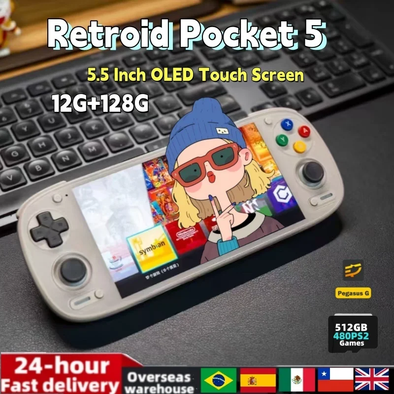 Retroid Pocket 5 Retro Handheld Game Console Video Player Console