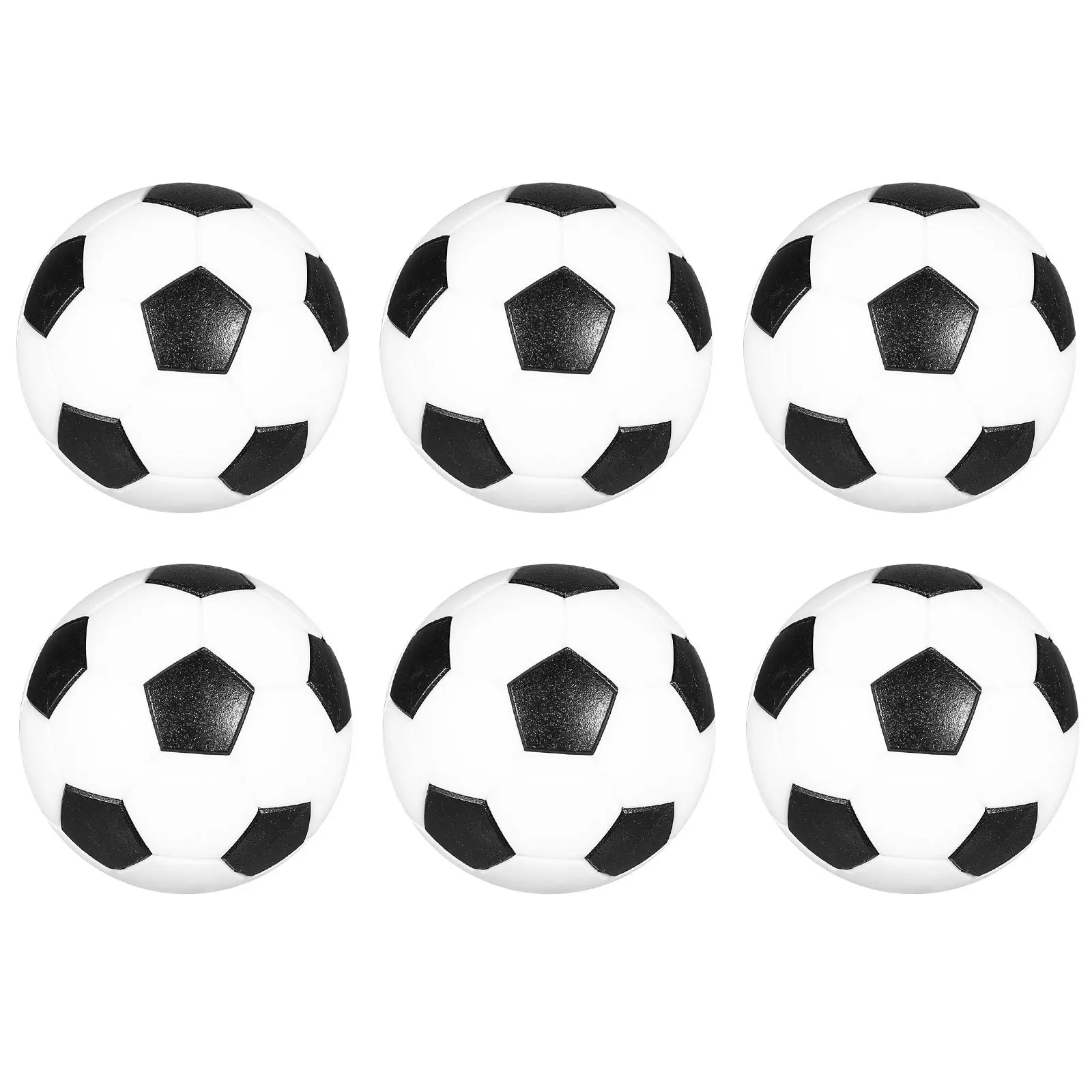6Pcs 블랙 화이트 미니 축구 공 32mm ABS 재료 교체 테이블 축구 실내 게임 또는 축구 테마 파티