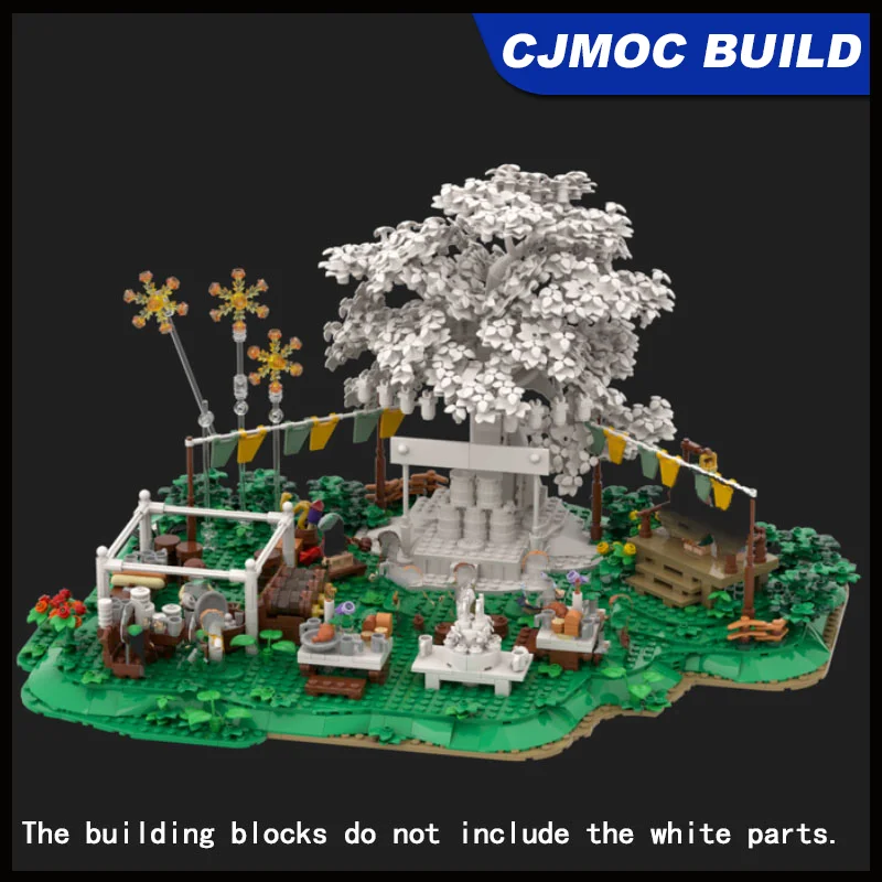 Ring Movie Rivendell Der Wald des Gutes Modell mit geschlossenem Rücken – Spät eingetroffen – Bausteine zum Selberbauen – Kreatives Montagespielzeug MOC-220579