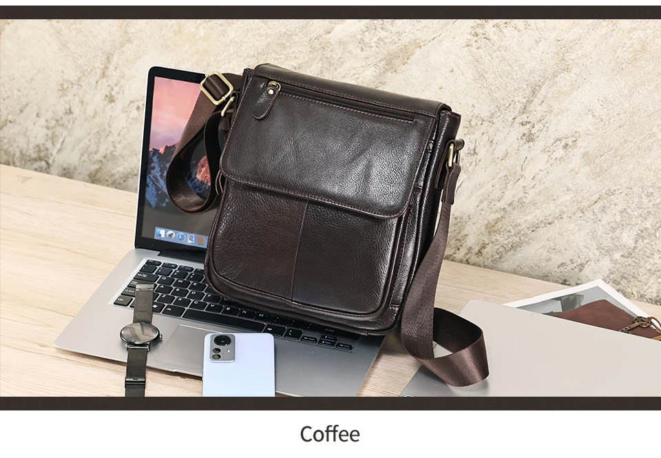 JOYIR Echtes Rindsleder Männer Vintage Handtaschen Flap männer Schulter Taschen Casual Messenger Taschen Mode Umhängetasche – Detail 3
