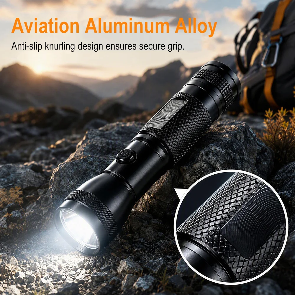 BORUiT Portable LED Flashlight AA Battery Single Mode 50LM Bright Pocket Lamp Work Light Waterproof Camping Fishing Hiking Torch