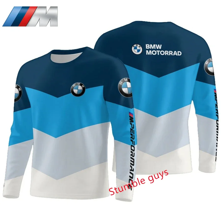 تي شيرت BMW بأكمام طويلة للرجال، تي شيرت كاجوال مريح وناعم للاستخدام الخارجي، تصميم عصري، ملابس نشطة خفيفة ​