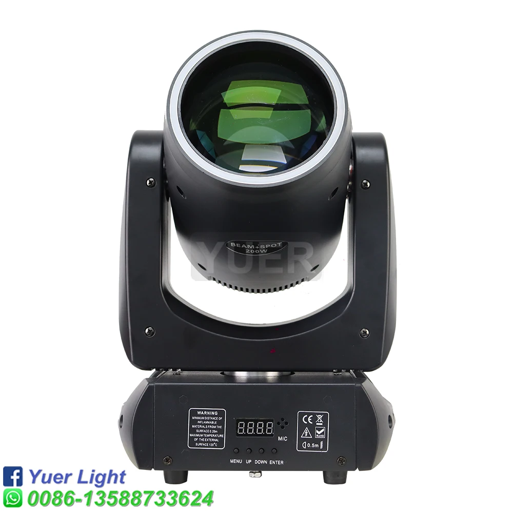 Imagem -02 - Led Beam Spot com Anel 3in Moving Head Light 18 Prismas Rotativas 200w Dmx Stage Effect Disco dj Wedding Club Pcs por Lote