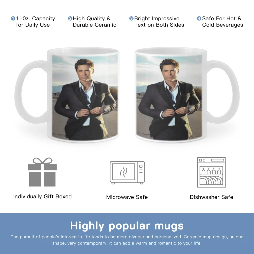 R-Rob Lowe Free Shipping Coffee Mug 11oz Fun Ceramic Coffee Tea Cocoa Cup Handle Tea Drink Cup