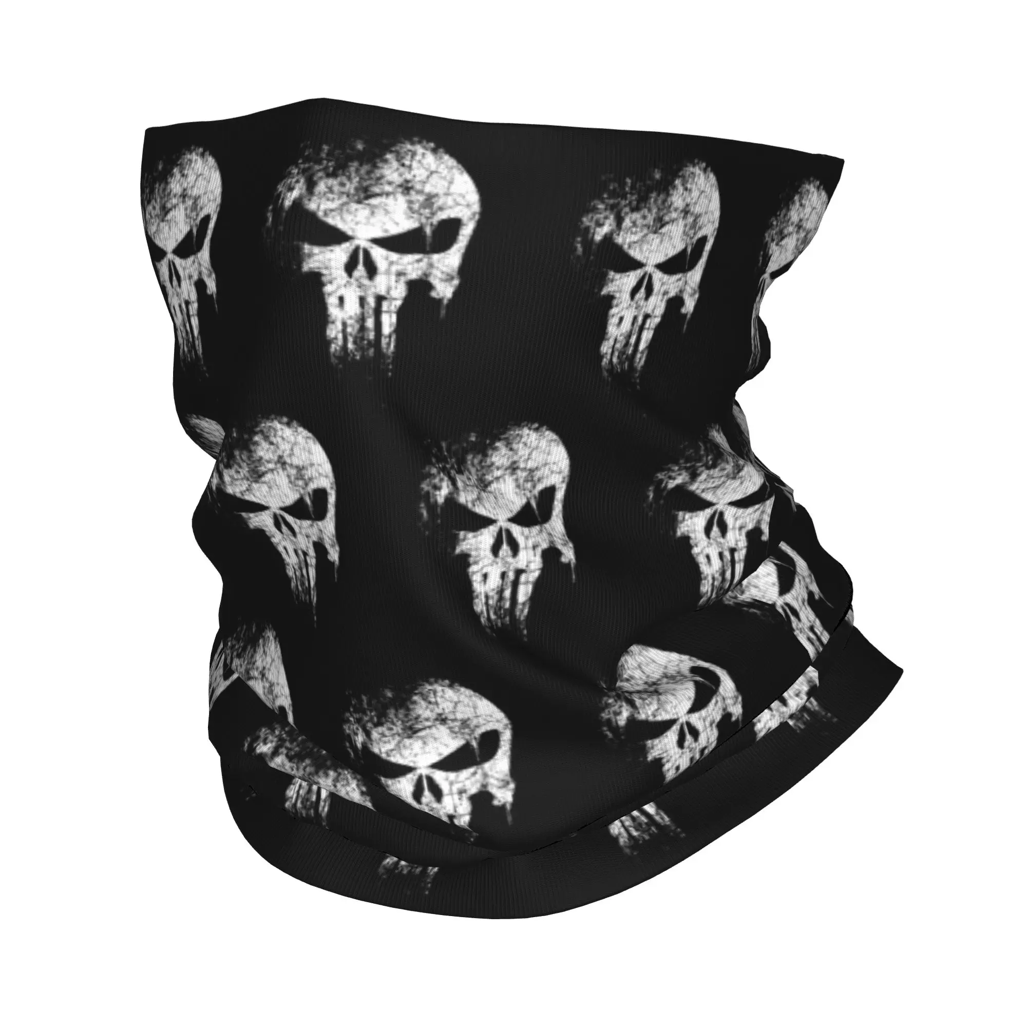 Punisher crâne Bandana cou couverture imprimé écharpe multi-usage bandeau Sports de plein air pour hommes femmes adulte lavable