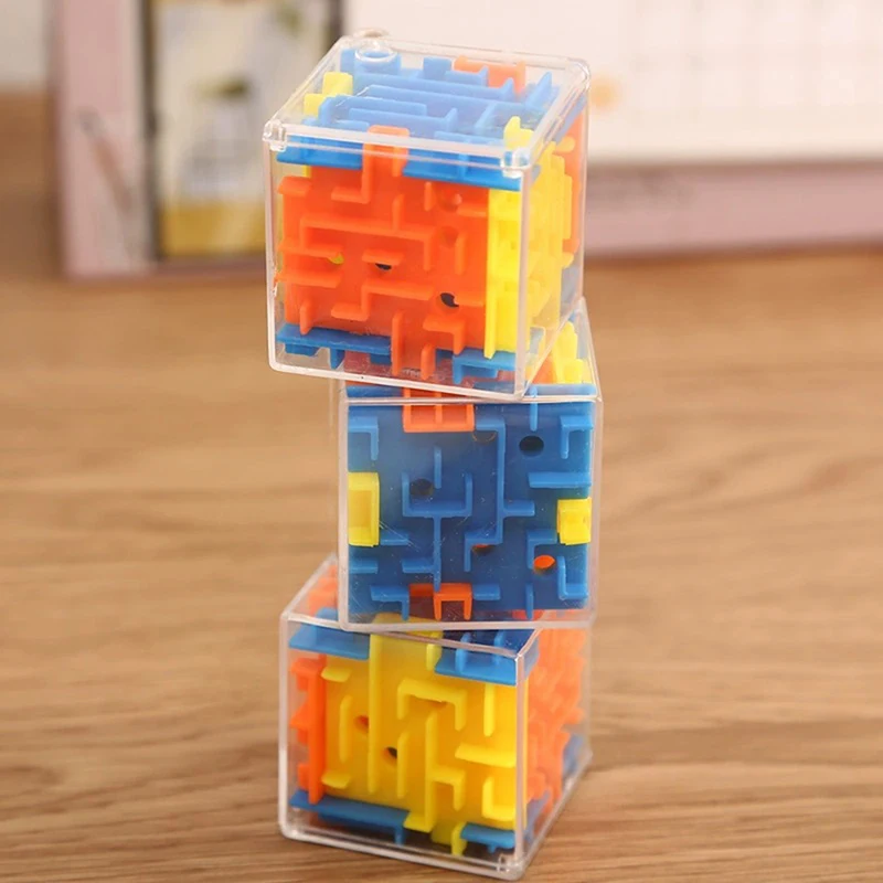 Labirinto trasparente 3D Cubo magico Velocità Palla rotolante Puzzle Giocattolo per bambini Gioco di puzzle a sei facce antistress