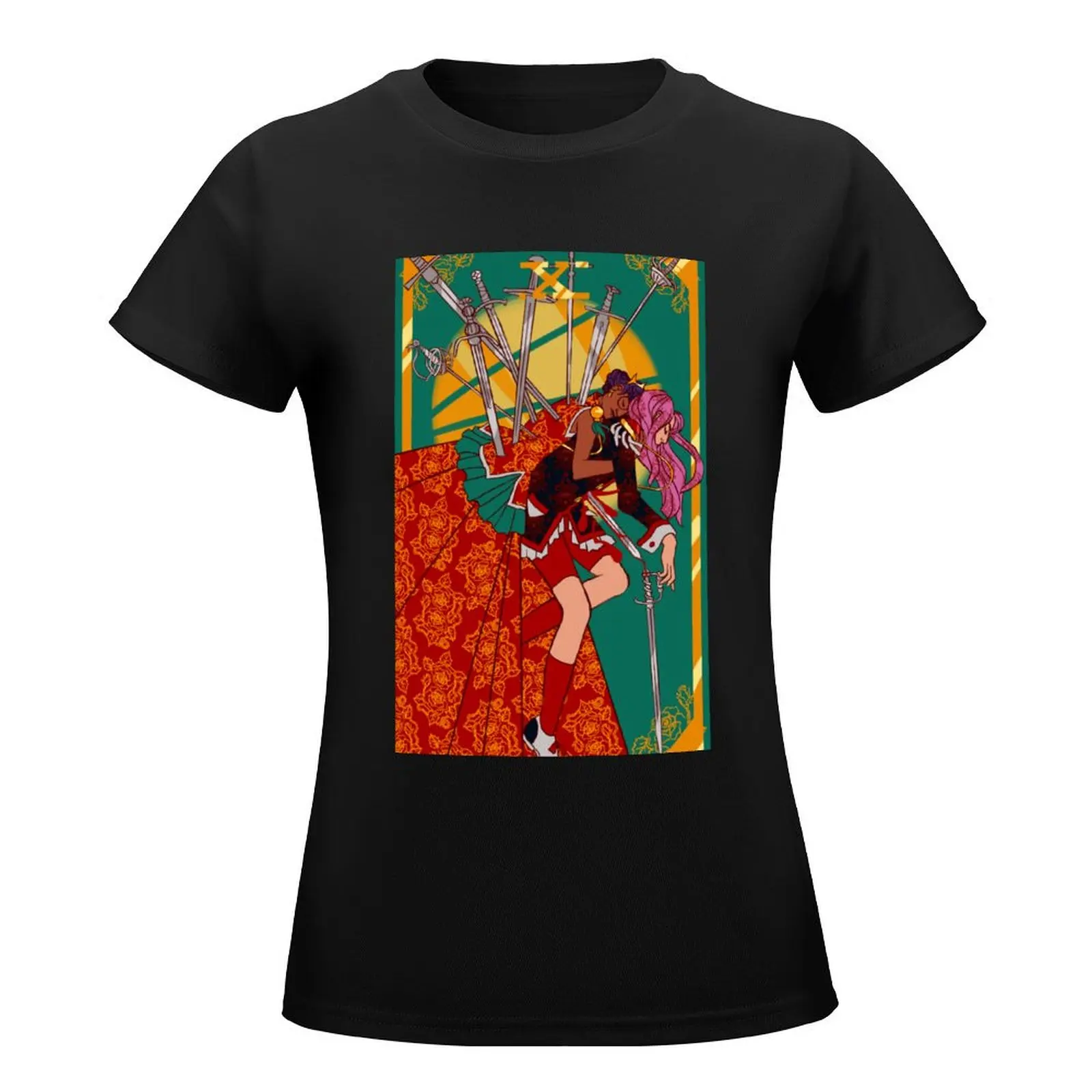 Utena Ten of Swords T-Shirt oversized Short sleeve tee t-shirts for Women cotton