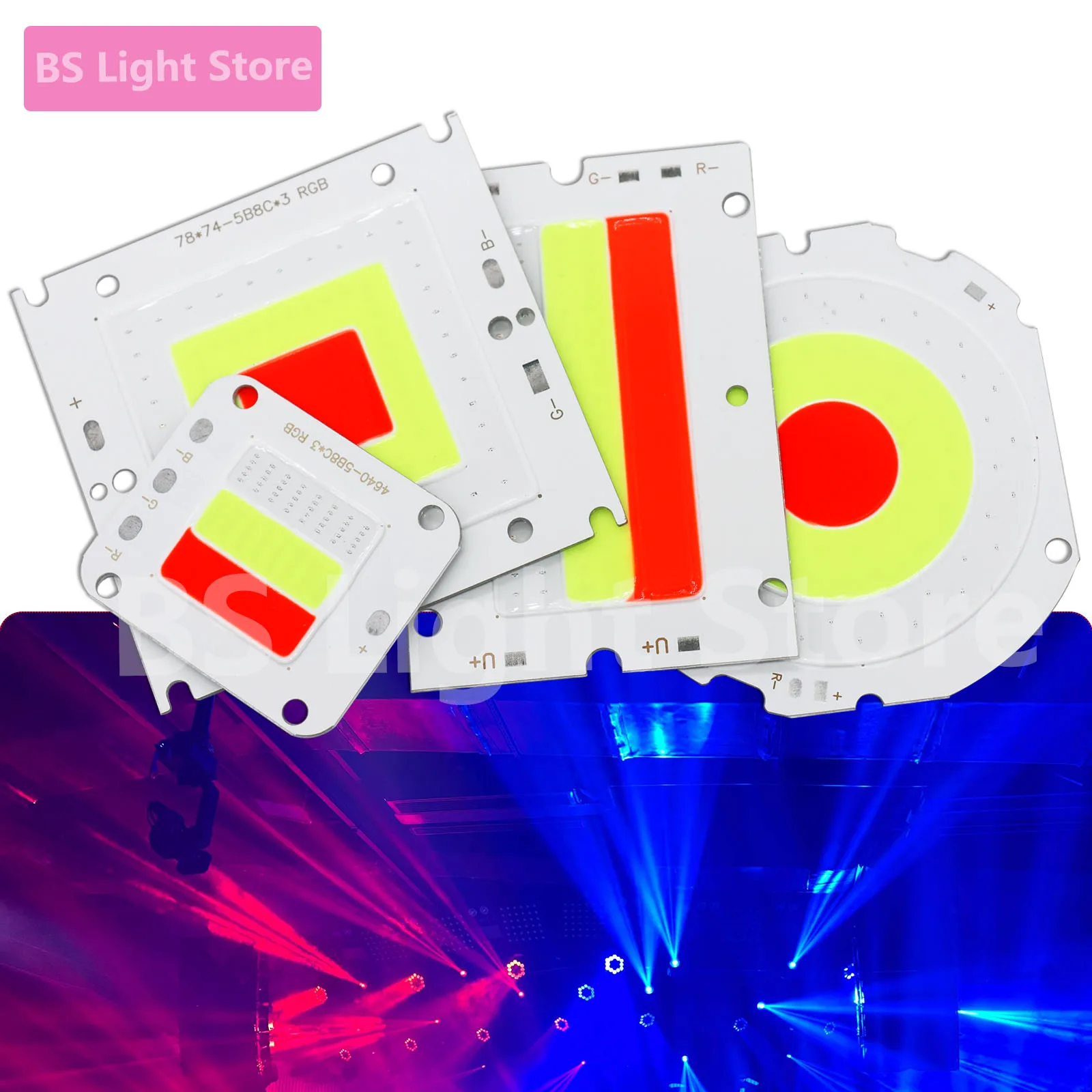 

three color 50W DC24V RGB Color Light Source Board 4640mm 7660 7874 8056mm Spotlight Diode LED Module Floodlight Lamp Source RGB