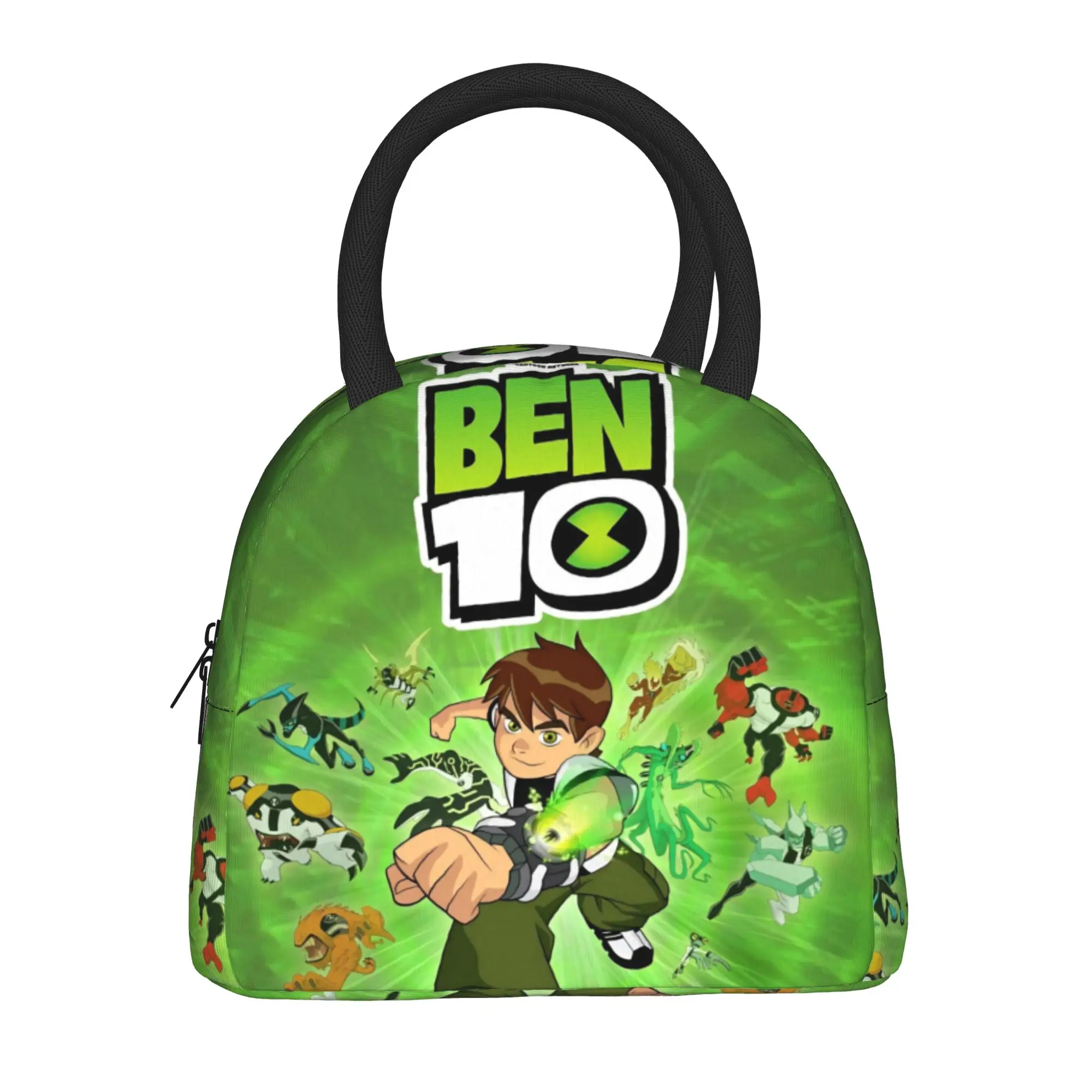 Back to school season Ben 10  Portable Food Pouch Cartoon Poster Large Capacity Harajuku Design Portable Food Storage Lunch Bag