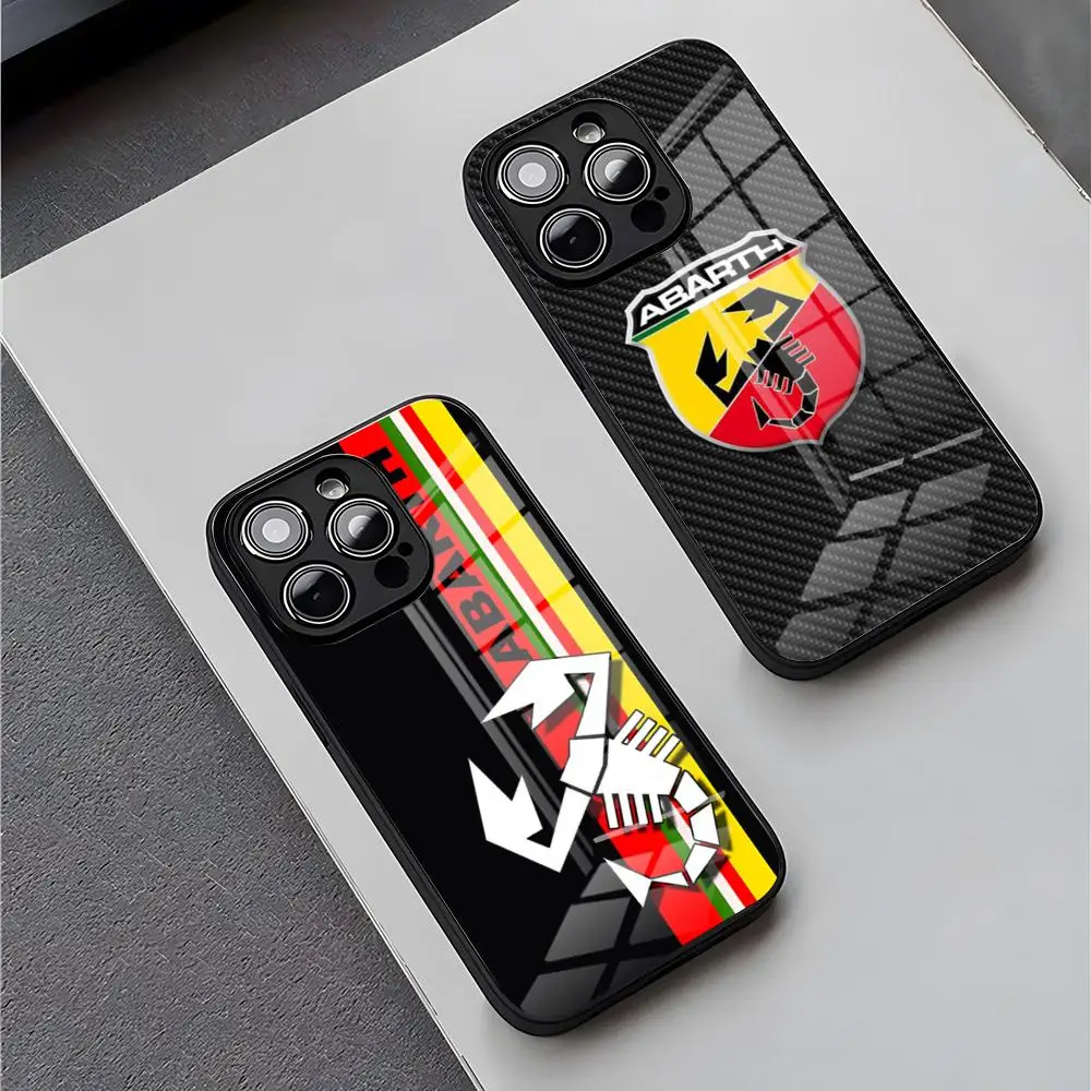 A-ABARTHs Italien Auto-Handyhülle für iPhone 15 Pro Max 14 Plus 17 Pro Max 12 11 13 X XR XS 16 Plus Air SE Glasabdeckung