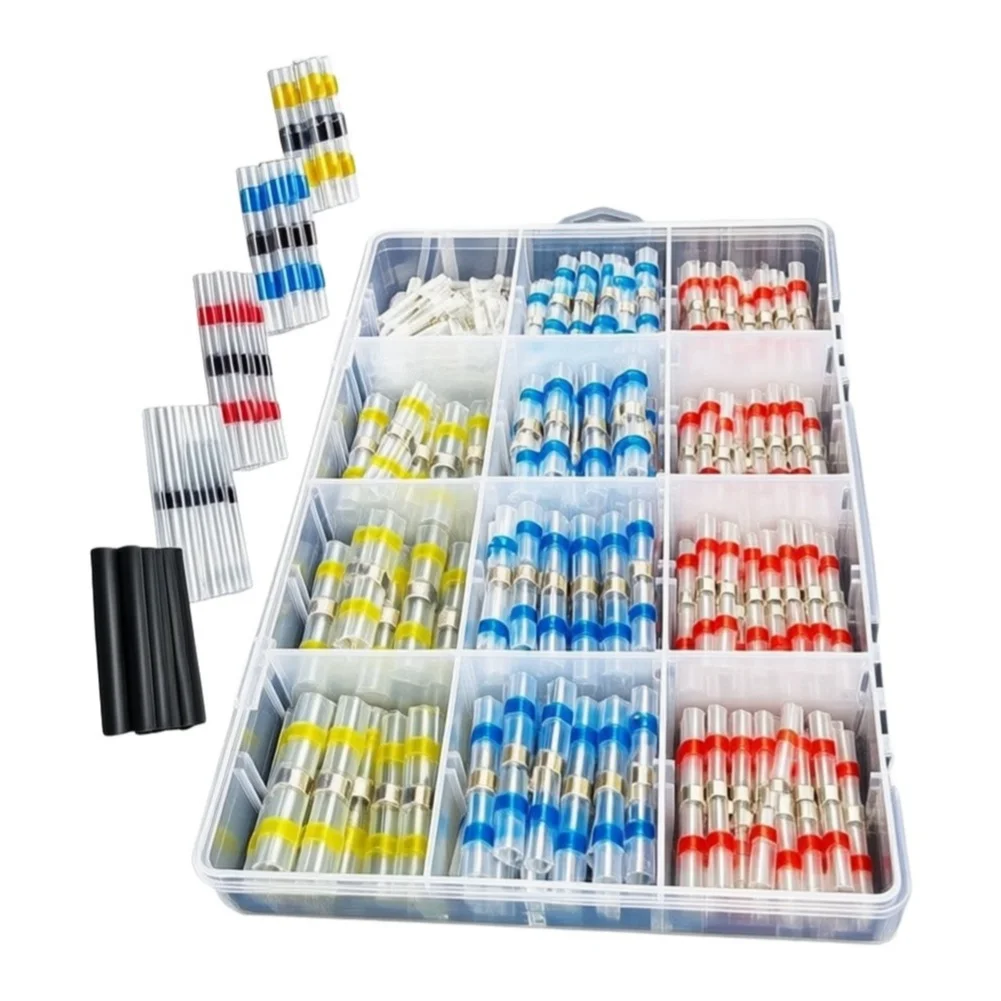 800PCS Heat Shrink For Solder Connectors Waterproof Wire Terminals Kit Polyolefin Electrical Crimping For Auto Marine DIY Tools