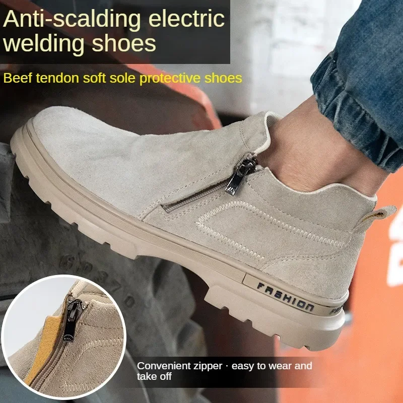 Labor Protection Shoes for Men Anti Impact Anti Puncture Steel Anti Odor Wear-resistant and Spark Resistant Work Shoes Summer